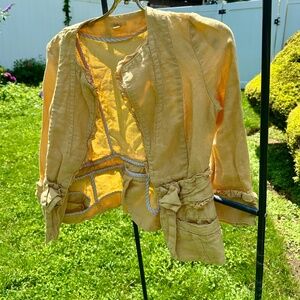 Anthropologie Cidra size 4 butter yellow jacket
